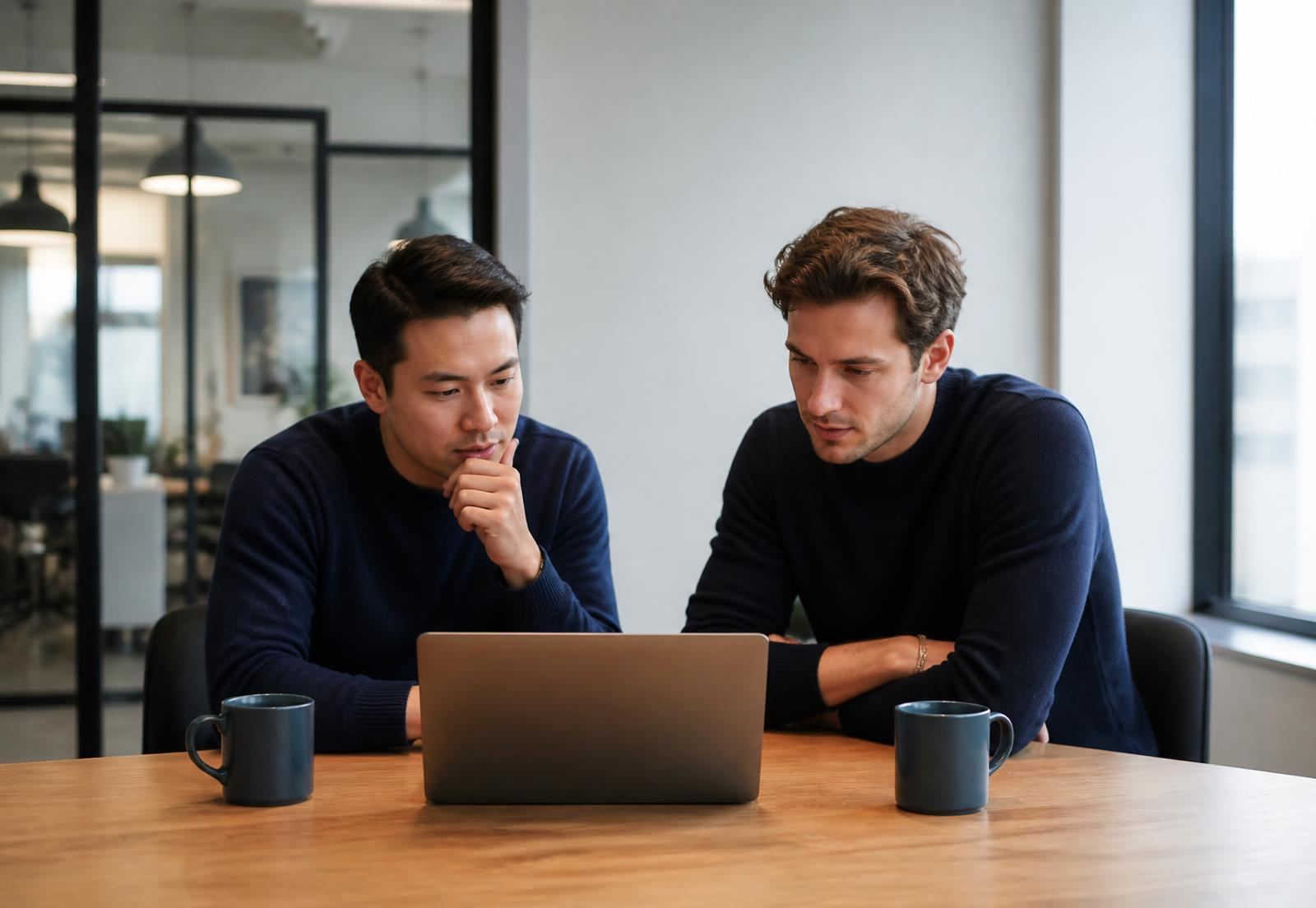 Founders presenting fundraising metrics to their team in a boardroom